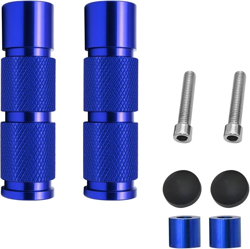 Sandfren 2PCS Motorcycle Foot Pegs, Aluminum M8 CNC Motorbikes Passenger Pedals Footrests, Motorbicycle Rearsets Footpeg Accessories, Universal for 8mm Install Hole Bicycle Dirt Bike (Blue) - Image 1